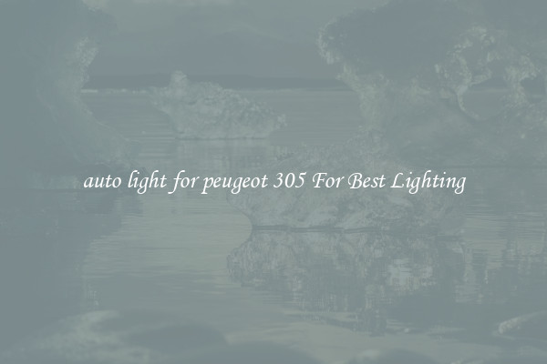 auto light for peugeot 305 For Best Lighting