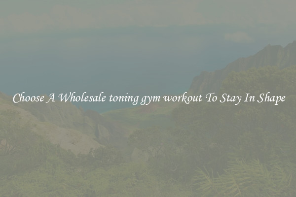 Choose A Wholesale toning gym workout To Stay In Shape