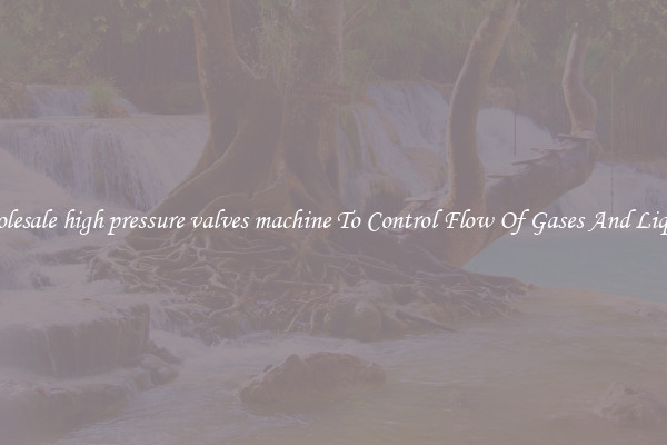Wholesale high pressure valves machine To Control Flow Of Gases And Liquids