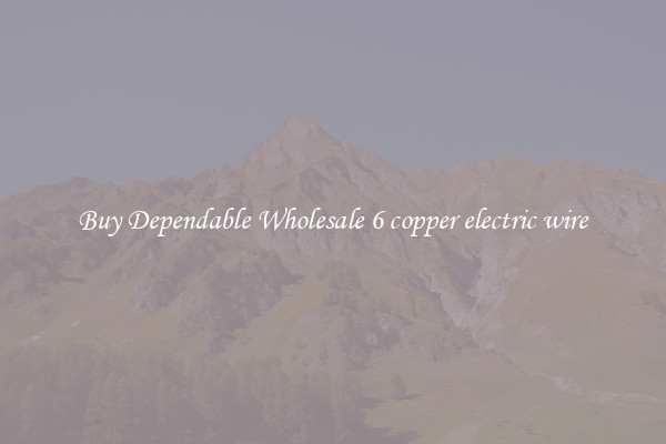Buy Dependable Wholesale 6 copper electric wire